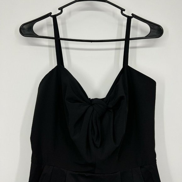 H&M Dress Black Sleeveless V Neck Bow Mini Sheath Pleated NWT - Picture 2 of 9